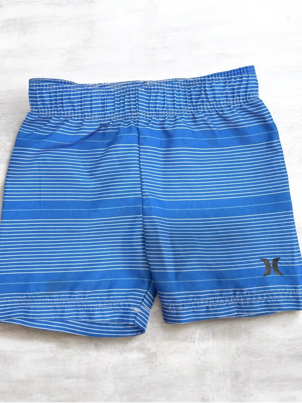 Hurley Blue and White Striped Baby Swim Shorts